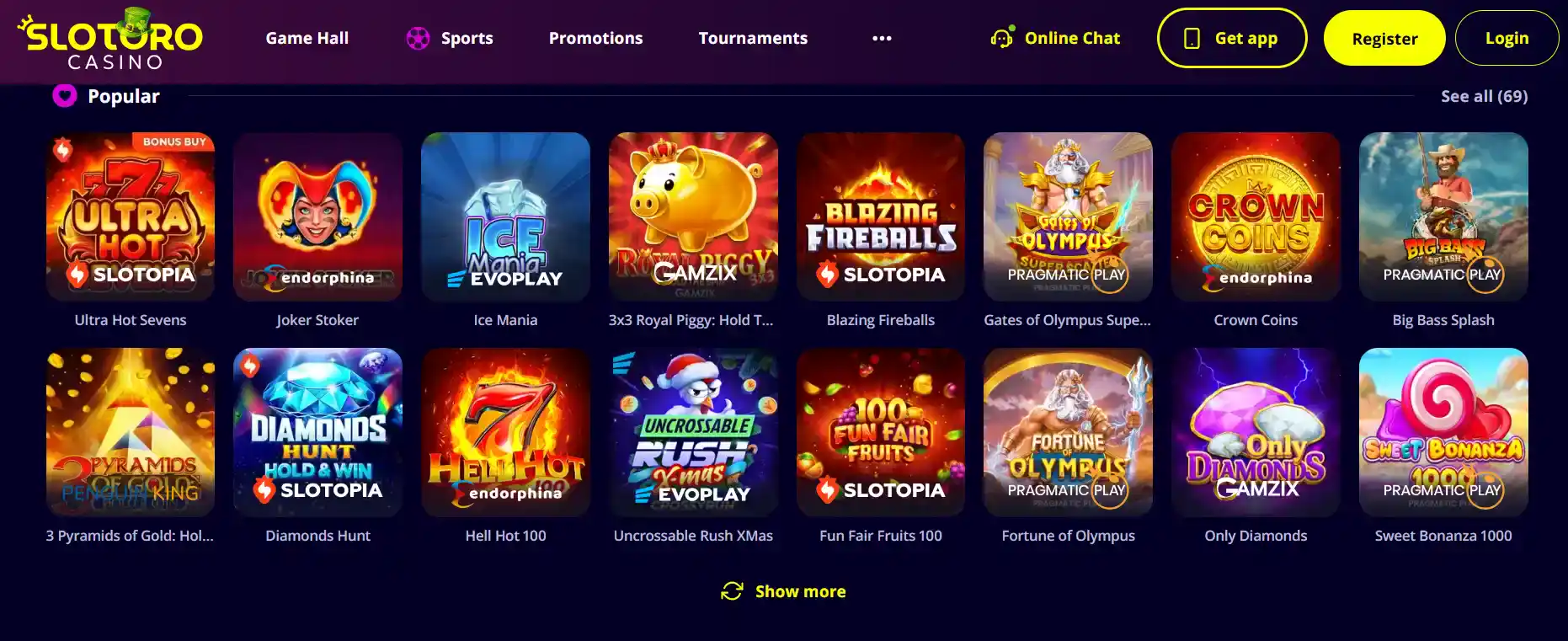 Slotoro Casino - platforma gier online