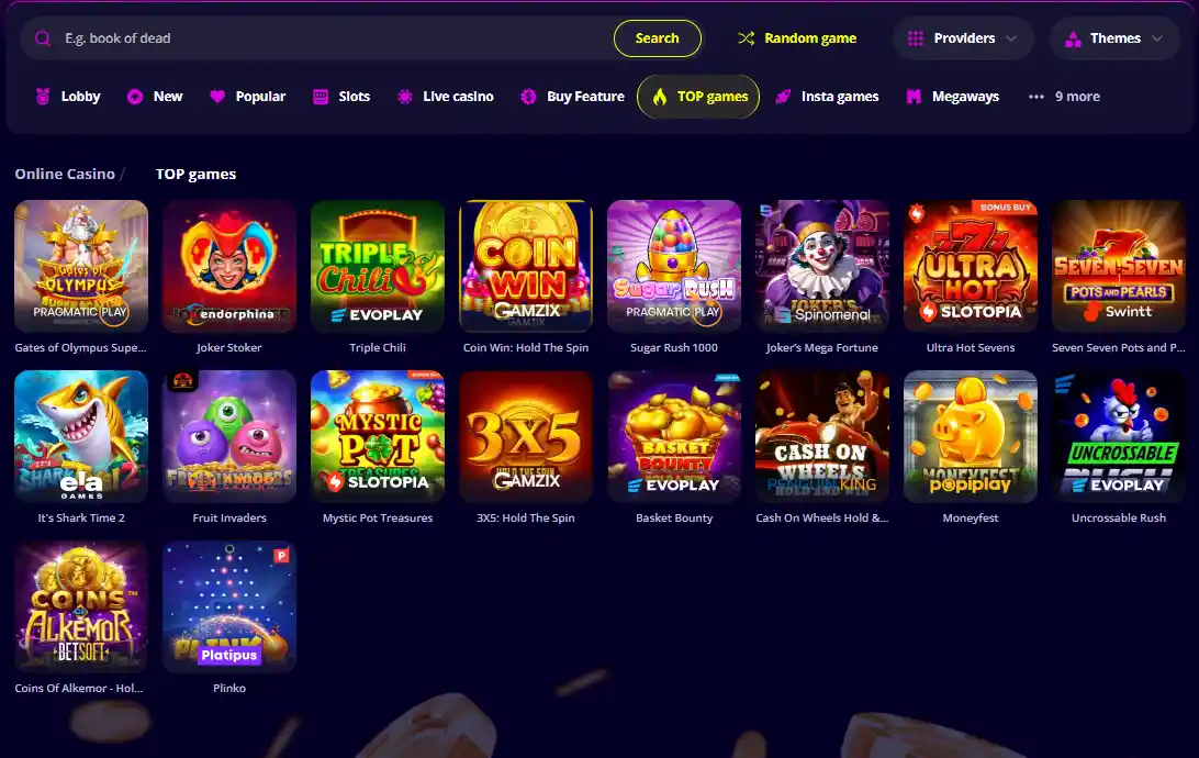 Gry kasynowe online w Slotoro